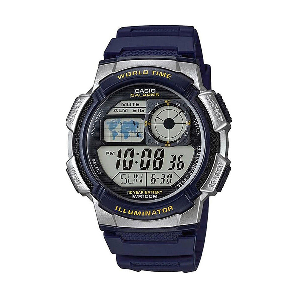 Herrenuhr Casio WORLD TIME ILLUMINATOR - 5 Alarms, 10 Year battery (Ø 43 mm)