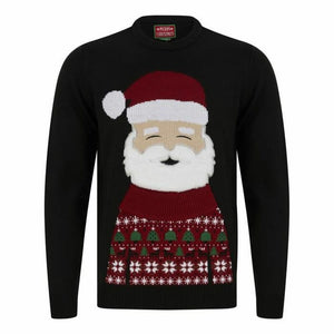 Herren Pullover Schwarz Weihnachtsmann