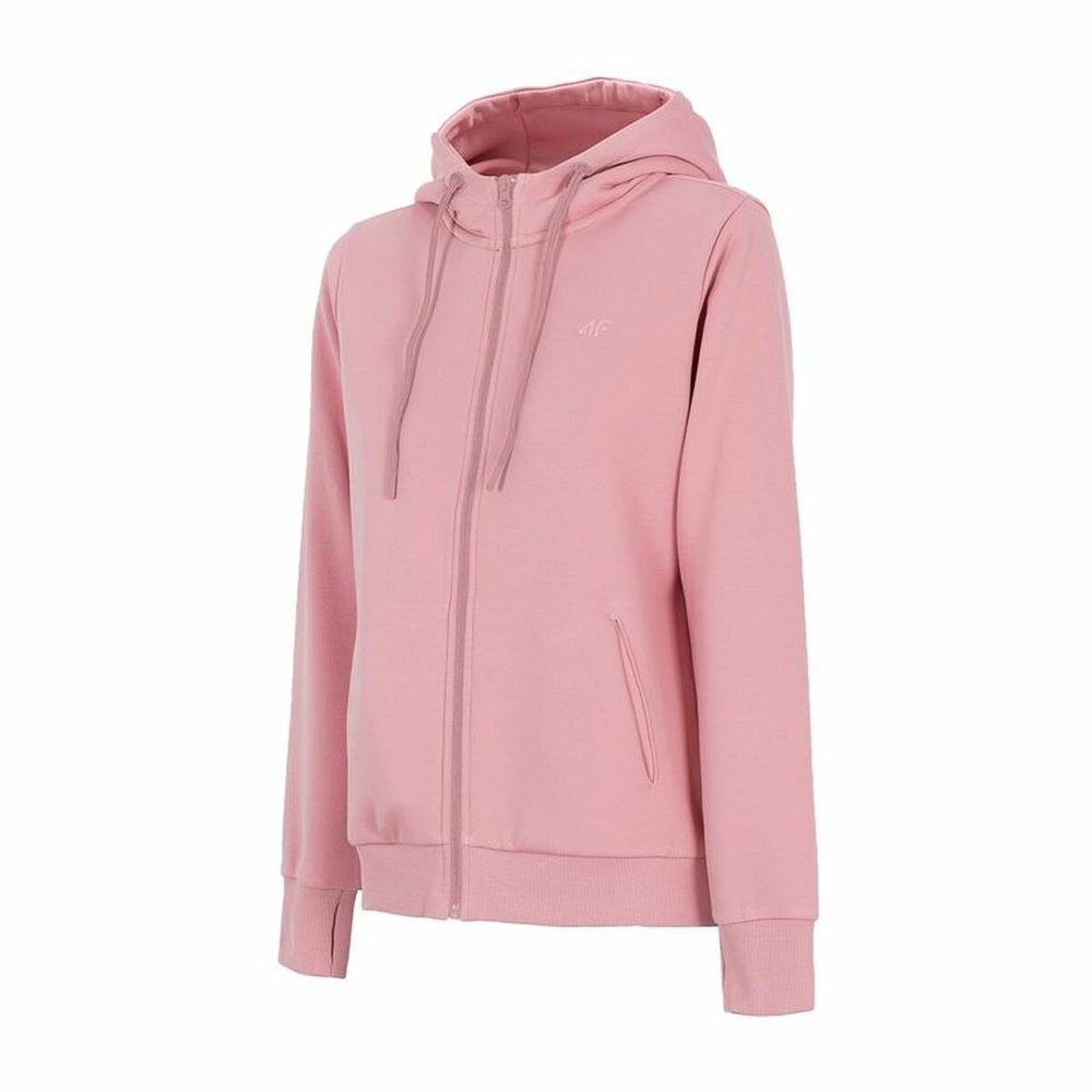 Damen Sweater mit Kapuze 4F Zip Up Rosa