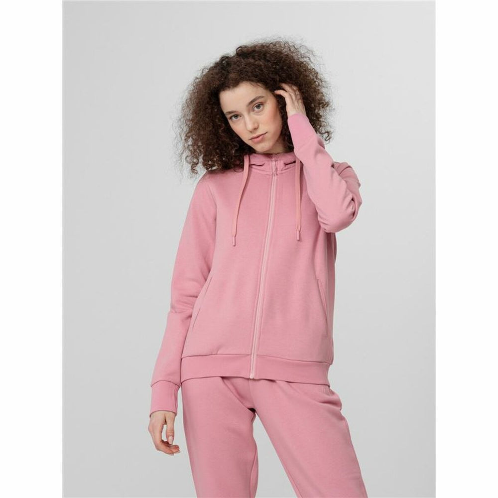 Damen Sweater mit Kapuze 4F Zip Up Rosa