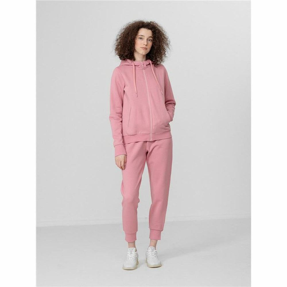 Damen Sweater mit Kapuze 4F Zip Up Rosa