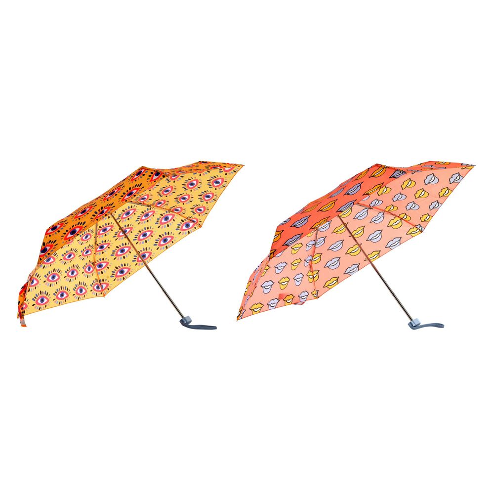 Regenschirm DKD Home Decor Comics Gelb Rosa (2 pcs)