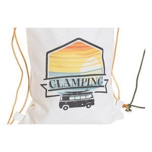 Rucksack DKD Home Decor Glamping Weiß grün Baumwolle Ocker (4 pcs)