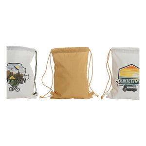 Rucksack DKD Home Decor Glamping Weiß grün Baumwolle Ocker (4 pcs)