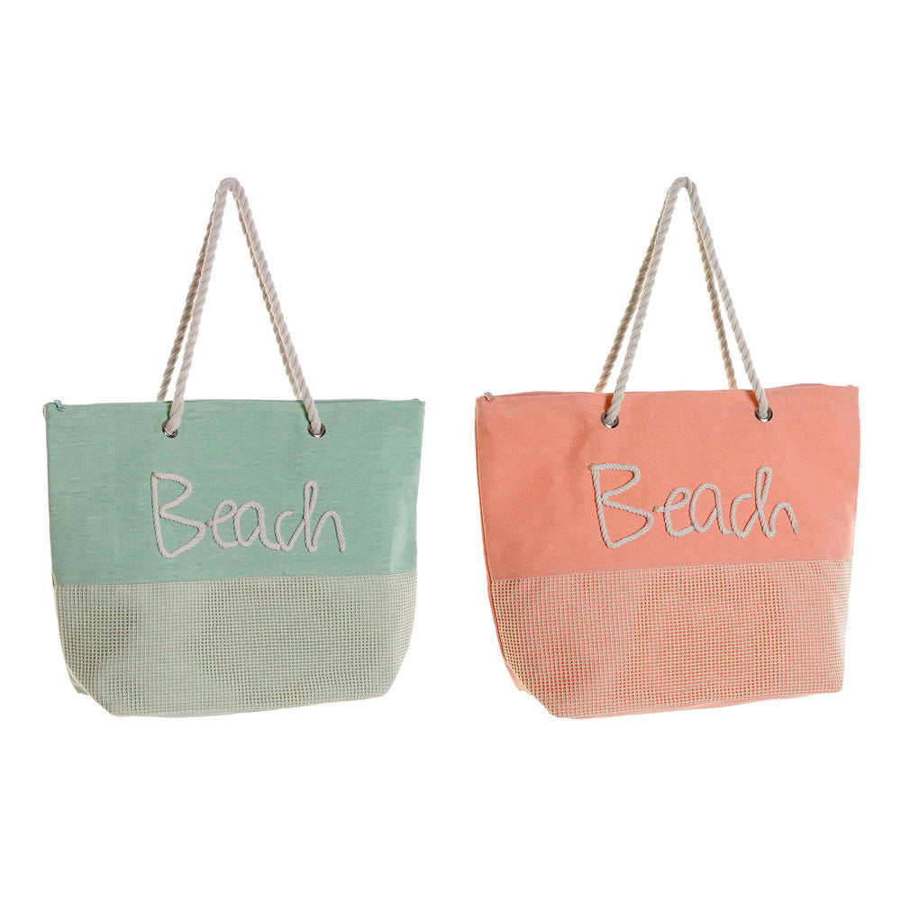 Handtasche DKD Home Decor Beach Polyester Baumwolle (38 x 14 x 38 cm) (2 pcs)