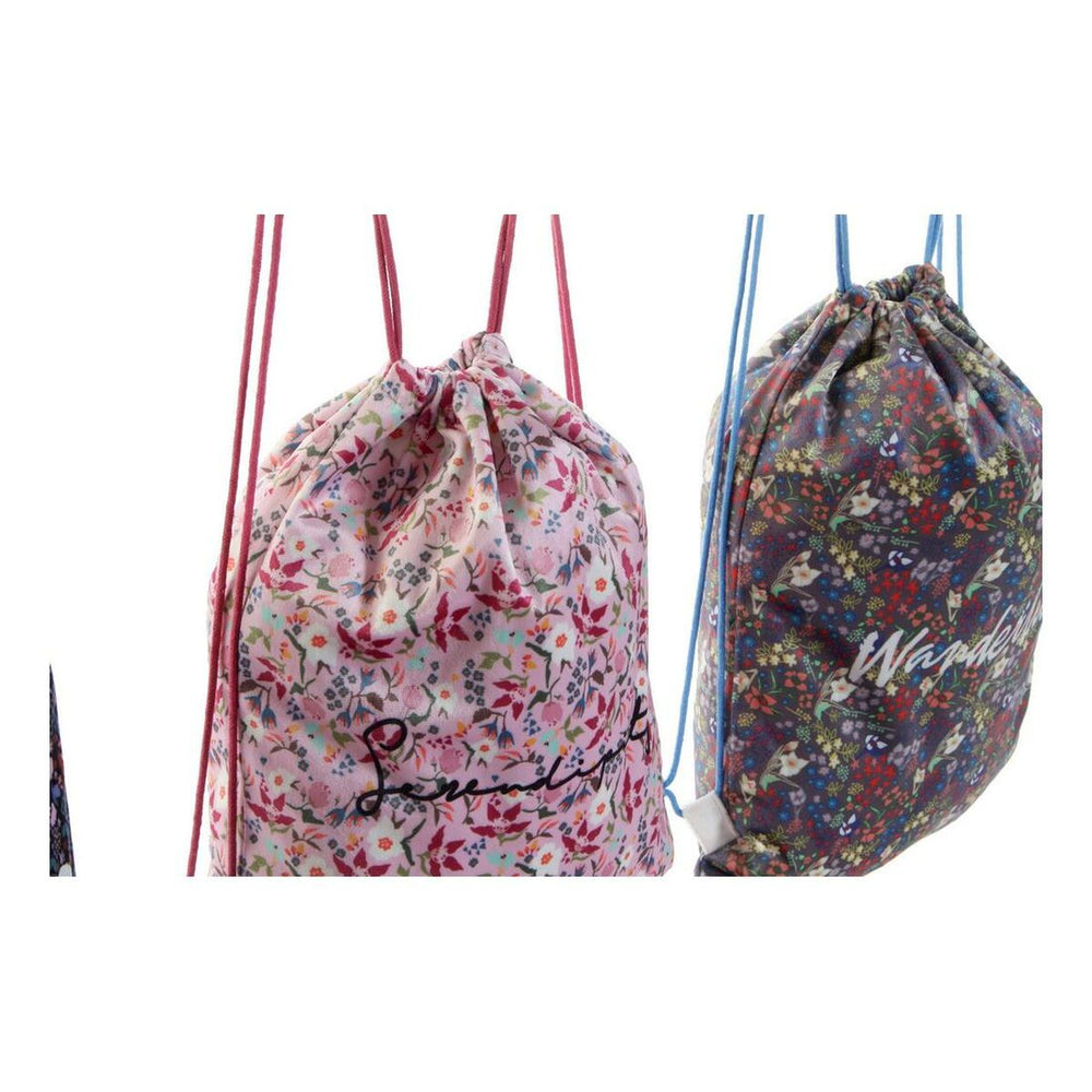 Rucksack DKD Home Decor Liberty Schwarz Rosa Polyester (3 pcs)