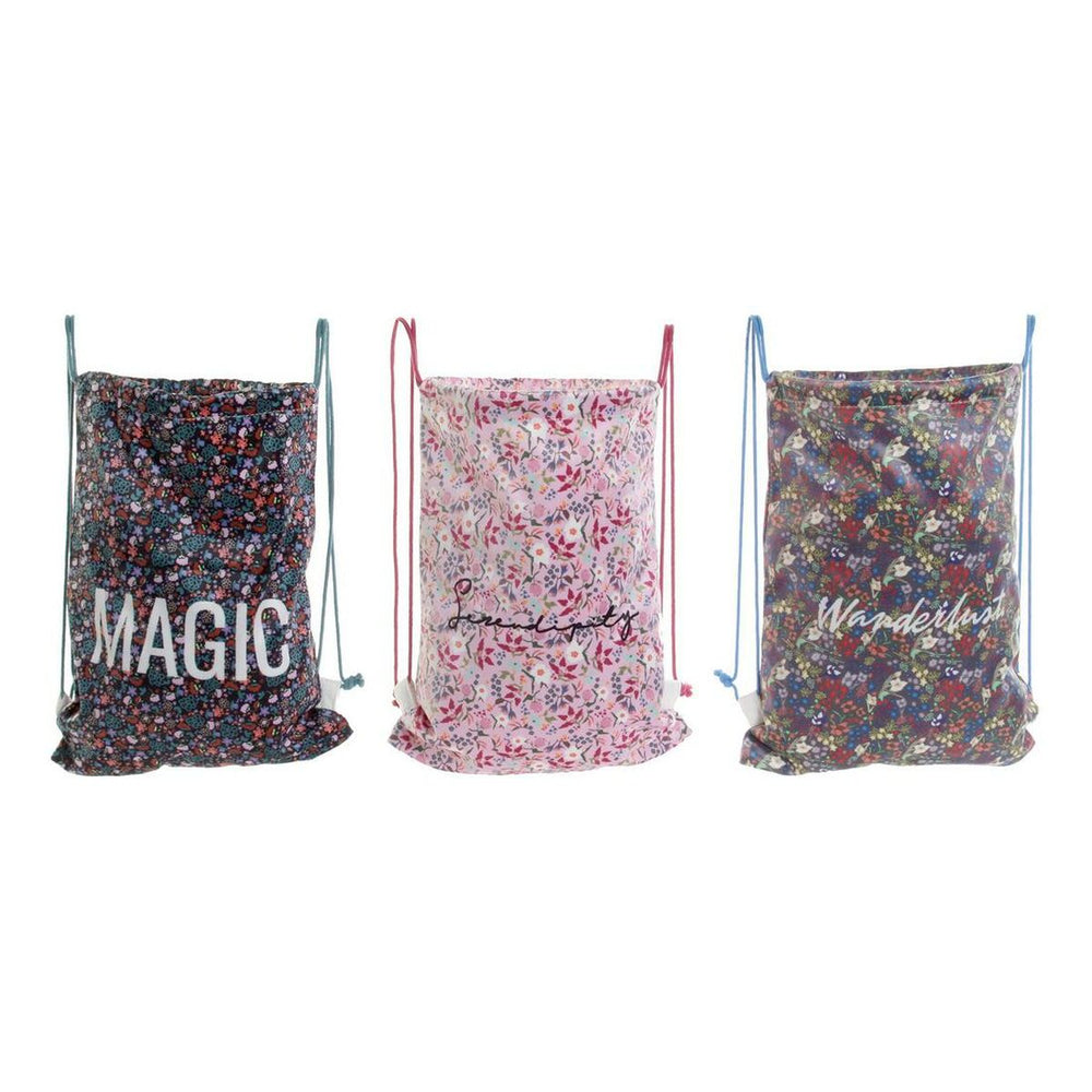 Rucksack DKD Home Decor Liberty Schwarz Rosa Polyester (3 pcs)