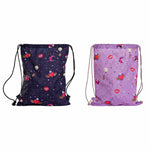 Rucksacktasche mit Bändern DKD Home Decor Rosa Lila Polyester Nylon (2 pcs)