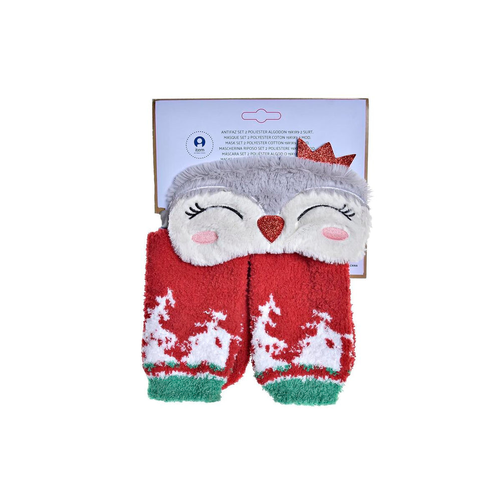 Geschenkset DKD Home Decor Weihnachten Augenmaske Socken Polyester Baumwolle Bunt