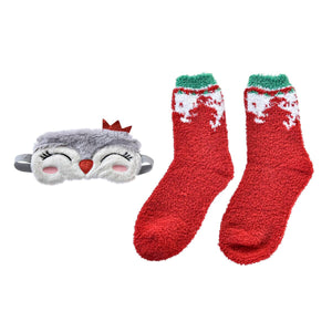 Geschenkset DKD Home Decor Weihnachten Augenmaske Socken Polyester Baumwolle Bunt