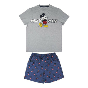 Sommer-Schlafanzug Mickey Mouse Grau Blau