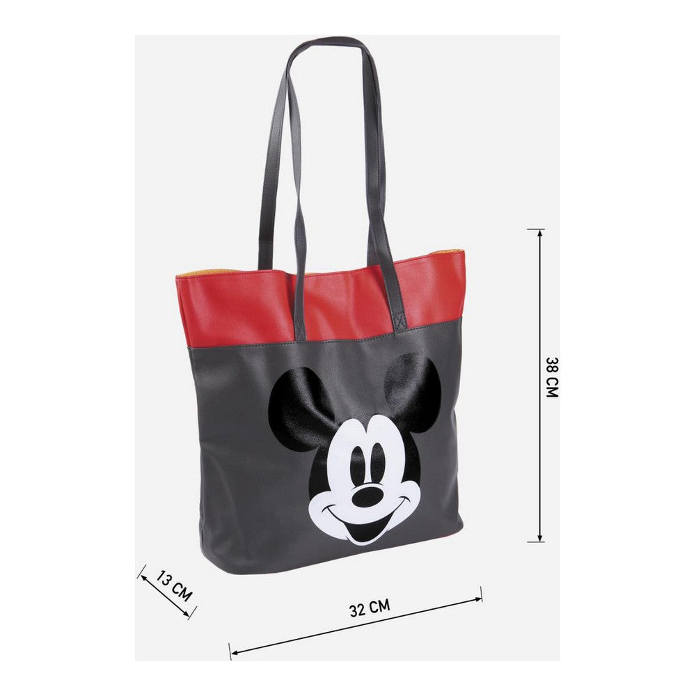 Handtasche Mickey Mouse Schwarz (38 x 32 x 13 cm)