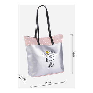 Handtasche Snoopy Silberfarben (38 x 32 x 13 cm)