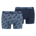 Herren-Boxershorts Puma Aop 100001512 003 Blau (2 uds)