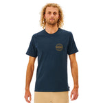 Herren Kurzarm-T-Shirt Rip Curl Entry Dunkelblau