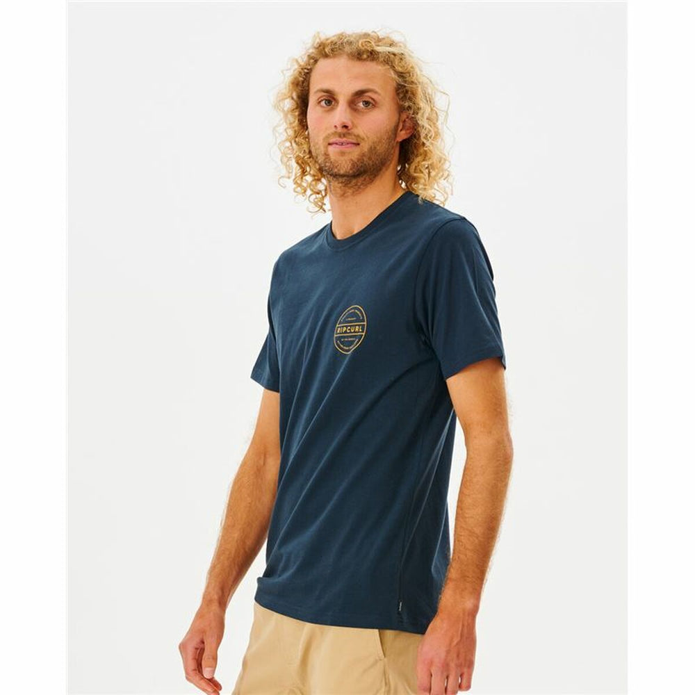 Herren Kurzarm-T-Shirt Rip Curl Entry Dunkelblau